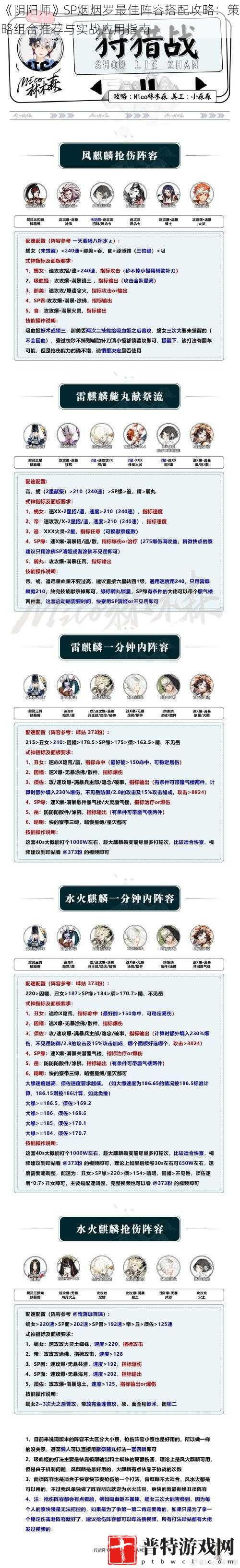 《阴阳师》SP烟烟罗最佳阵容搭配攻略：策略组合推荐与实战应用指南
