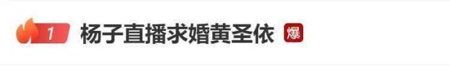 杨子直播求婚黄圣依
